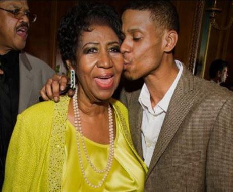 Kafi Franklin husband Kecalf Cunningham with his late mother Aretha Franklin.